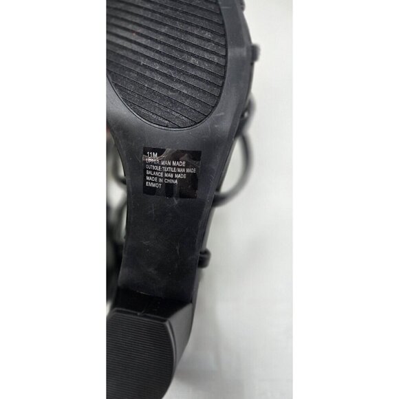 White Mountain EMMOT Faux Leather Block Heel black Sandals size 11 - Picture 5 of 7